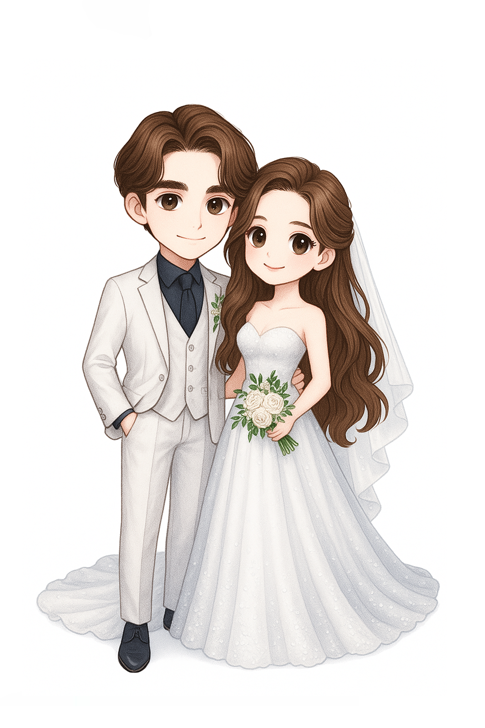Handmade white couple wedding (2)